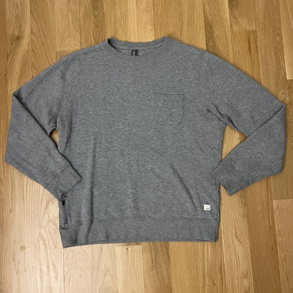 Vuori Gray Crewneck Sweater for Men